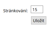 Nastavení stránkování