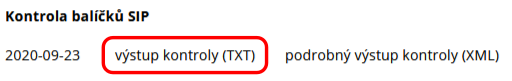 Skartační řízení - Výstup kontroly detail